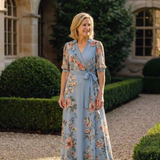 Isavia | Floral Wrap V Neck Maxi Dress