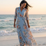 Isavia | Floral Wrap V Neck Maxi Dress