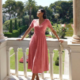 Wrennalia | Short Sleeve V Neck Maxi Dress